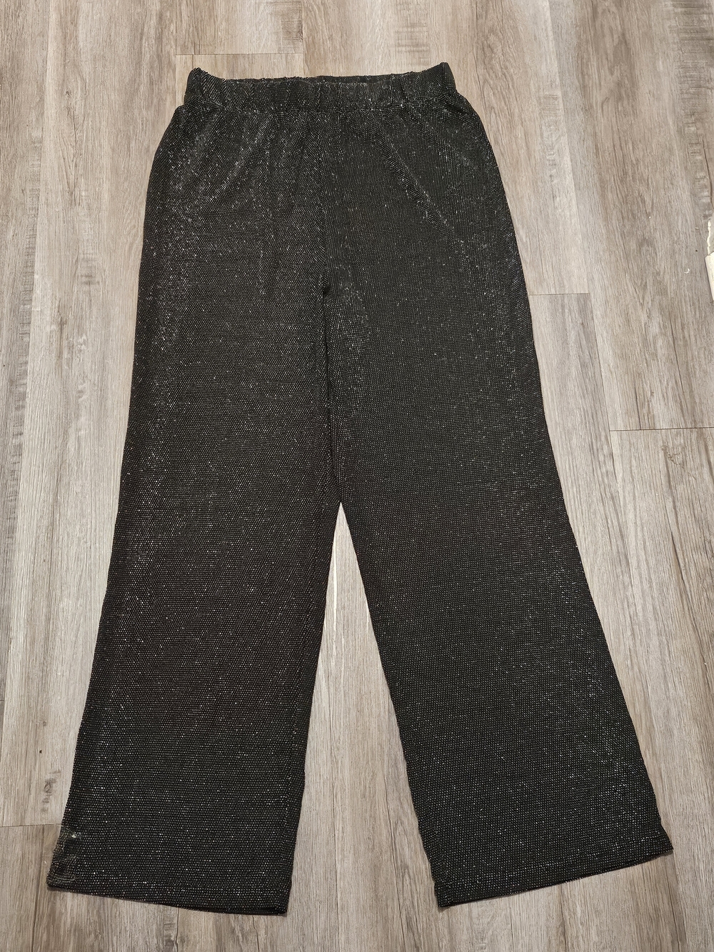 Sparkle Wide-Leg Pants - Black